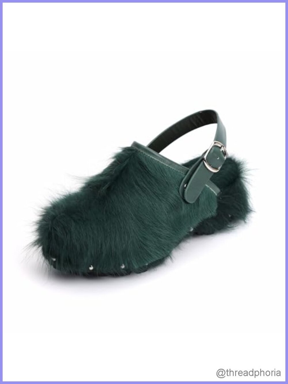 Women's Handmade Leather Cowhide Hair Platform Mules with Arch Support